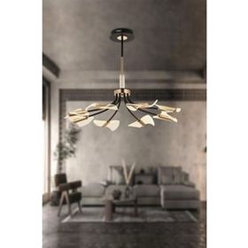 Eray Aydınlatma 86417-8 Siyah Gold 8'li Sarı Led Avize