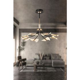 Eray Aydınlatma 86417-8 Siyah Gold 8'li Sarı Led Avize