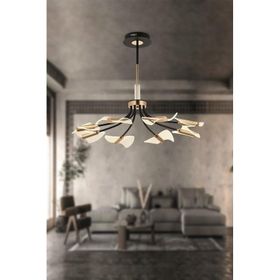 Eray Aydınlatma 86417-8 Siyah Gold 8'li Sarı Led Avize