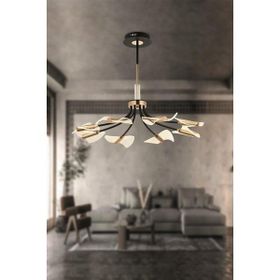 Eray Aydınlatma 86417-8 Siyah Gold 8'li Sarı Led Avize