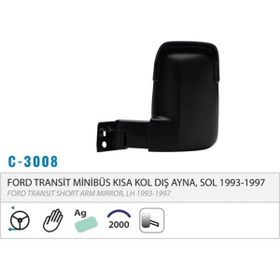 Erayna C-3008 Transit T15 93-97 Mekanik Kısa Kol Sol Dış Dikiz Aynası