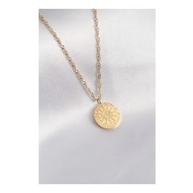 Erbilden ERB 316L Çelik Gold Renk Burçlar İşleme Kadın Kolye