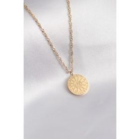 Erbilden ERB 316L Çelik Gold Renk Burçlar İşleme Kadın Kolye