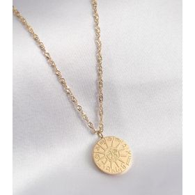 Erbilden ERB 316L Çelik Gold Renk Burçlar İşleme Kadın Kolye