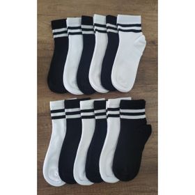 Erceys 3-4 Yaş Çocuk Renkli 12 Çift Premium Seri Burun Dikişsiz Pamuklu Kolej Yarım Konç Çorap