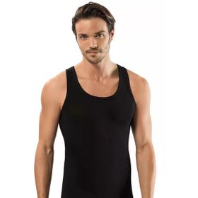 Erdem 1116 Likralı Askılı 3 Adet Siyah Erkek Atlet