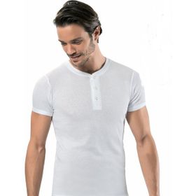 Erdem 1125 3'lü Paket Fitilli Düğmeli Beyaz Erkek Fanila