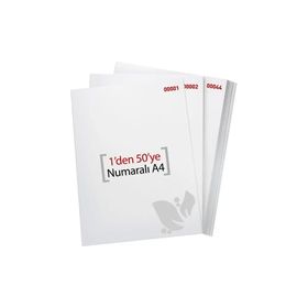 Eren 1-50 80 g A4 Numaralı Kağıt