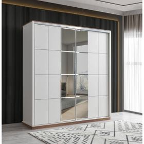 Erezoğulları 200x60x214 Beyaz Efsane Sürgülü Aynalı Gardırop