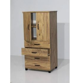 Erezoğulları 61x44x128 CM 4 Çekmeceli Raflı Kahverengi Elbise Dolabı