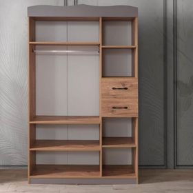 Erezoğulları Aynalı 3 Kapılı 2 Çekmeceli 130X50X210CM Ceviz Gardırop