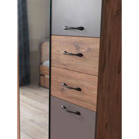 Erezoğulları Aynalı 3 Kapılı 2 Çekmeceli 130X50X210CM Ceviz Gardırop