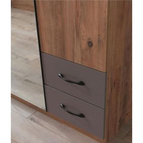 Erezoğulları Aynalı 4 Kapılı 4 Çekmeceli 170X55X210CM Ceviz Gardırop