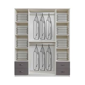 Erezoğulları Bella 4 Kapılı Aynalı 170x55x210 CM Çekmeceli Gardırop