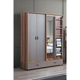 Erezoğulları Defne Sürgülü Aynalı Çekmeceli 150x60x200 CM Gardırop