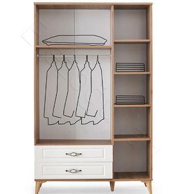 Erezoğulları Irmak 3 Kapılı 2 Çekmeceli 120x48x195 CM Gardrop