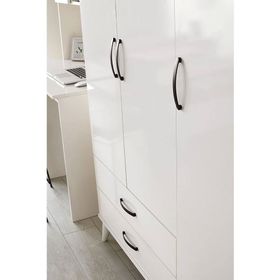 Erezoğulları Kumsal 3 Kapılı 2 Çekmeceli Krem Gardrop