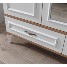 Erezoğulları Modern Trend 3 Kapılı 2 Çekmeceli Beyaz Ceviz Gardırop
