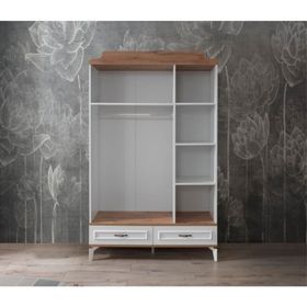 Erezoğulları Modern Trend 3 Kapılı 2 Çekmeceli Beyaz Ceviz Gardırop