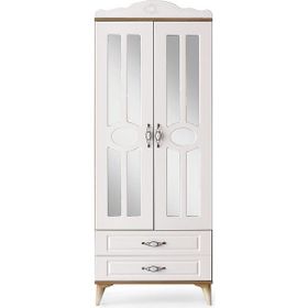 Erezoğulları Sahra 2 Kapılı 2 Çekmeceli Ekru Meşe 80X48X210CM Gardrop