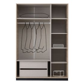 Erezoğulları Vega 3 Kapaklı Modern Aynalı Abanoz Gardrop
