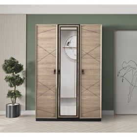 Erezoğulları Vega 3 Kapaklı Modern Aynalı Abanoz Gardrop