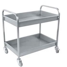 Erginoks Komple Krom 2 Kat Havuzlu Tabla 50x97x95 cm Bulaşık Toplama Arabası