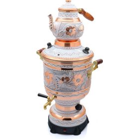 Eriza Home 6 litre 220 V Elektrikli İşlemeli Bakır Beyaz Semaver