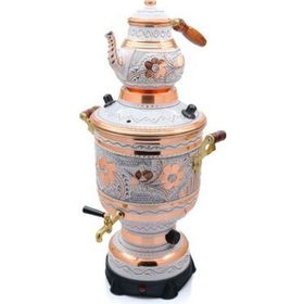 Eriza Home 6 litre 220 V Elektrikli İşlemeli Bakır Beyaz Semaver