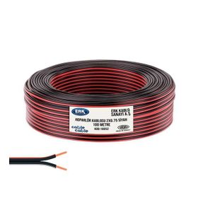 ERK Kablo 2x0.75 mm 100 m Siyah Hoparlör Kablosu