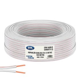 ERK Yerli Kordon 2x1.5 cm Beyaz 100 m Hoparlör Kablosu