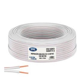 ERK Yerli Kordon 2x1.5 cm Beyaz 100 m Hoparlör Kablosu