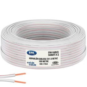 ERK Yerli Kordon 2x1.5 cm Beyaz 100 m Hoparlör Kablosu