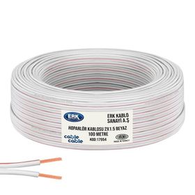 ERK Yerli Kordon 2x1.5 cm Beyaz 100 m Hoparlör Kablosu