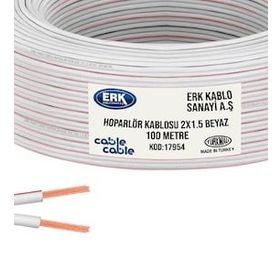 ERK Yerli Kordon 2x1.5 cm Beyaz 100 m Hoparlör Kablosu