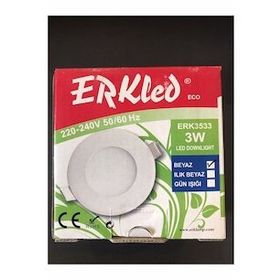 Erkled 3W LED Beyaz Işık Sıva Altı Panel Spot