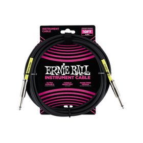 Ernie Ball P06048 10FT 3 m Düz Siyah Enstrüman Kablosu