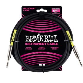 Ernie Ball P06048 Düz Siyah 3 m Enstrüman Kablosu