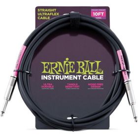 Ernie Ball P06048 Düz Siyah 3 m Enstrüman Kablosu