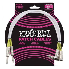 Ernie Ball P06052 Beyaz 6'' Düz Açılı 3'lü Kablo