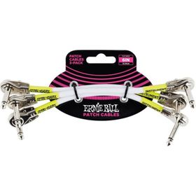 Ernie Ball P06052 Beyaz 6'' Düz Açılı 3'lü Kablo