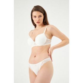 Eros 812 Ekru Kadın Yarı Push-Up Yarı Destekli Sütyen Takım