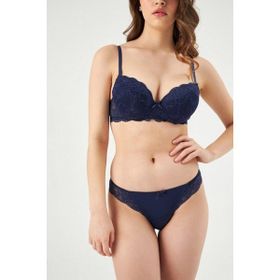Eros 812 Lacivert Kadın Yarı Push-Up Yarı Destekli Sütyen Takım
