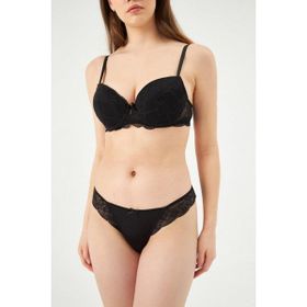Eros 812 Siyah Kadın Yarı Push-Up Yarı Destekli Sütyen Takım