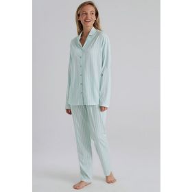 Eros ER31810 Kadın Mint Uzun Kollu Gömlek Pijama Takım
