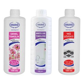 Ersağ 3x1 lt Genel Temizlik + Banyo WC Temizleyici + Yağ Çözücü