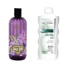 Ersağ Leylak 500 ml Duş Jeli + Aloe Vera Özlü 300 ml Şampuan