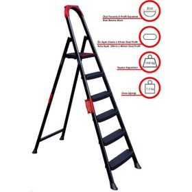 Ertekpa Anka Plus Metal Siyah 5+1 Basamaklı Merdiven