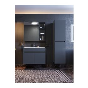 Ertekpa Galata 75 cm Mat Antrasit Gri Banyo Dolabı ve Boy Dolabı Takımı