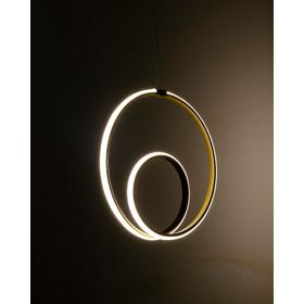 Erva Çift Daire Gold Ledli Avize